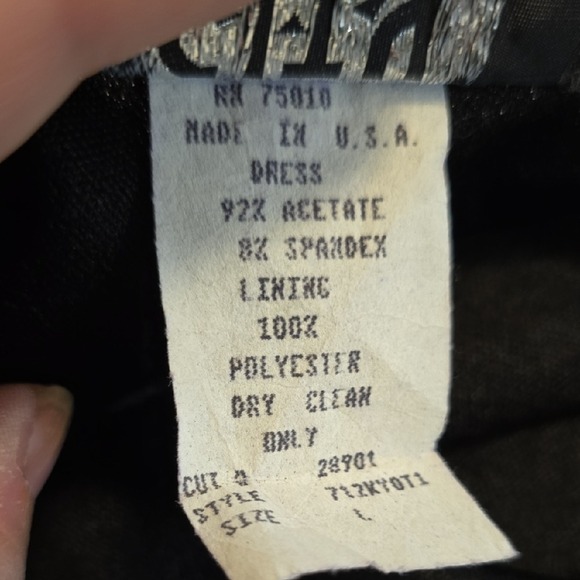 City Triangles Vintage Black Sparkle Spaghetti Strap Formal Evening Gown Dress L - Picture 6 of 6